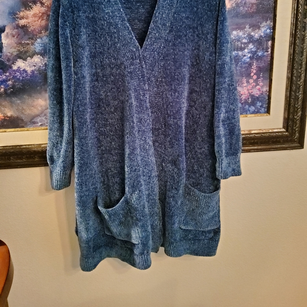 CHENILLE OPEN FRONT TUNIC WRAP 2XP